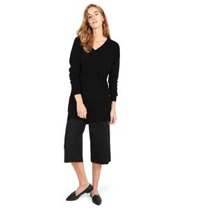 EVERLANE Black Cashmere V-Neck Sweater Dress